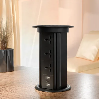 British Standard Lifing Socket Plug with Fast Charging Usb Type a c Ports Pop up Hidden Sockets for Desk Kitchen Countertops