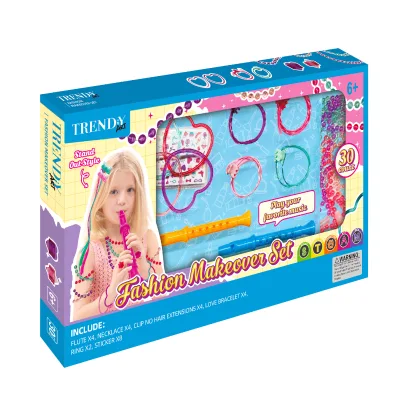 2026 Best-Selling Colorful 2-in-1 Bracelet Weaving Bead Set Children DIY Craft Whistle Educational Toy