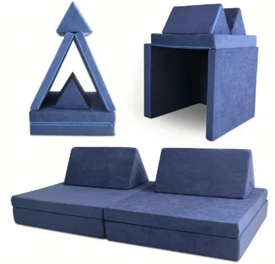 Imaginative Kids Play Couch Set Convertible Foam Floor Cushion for Playroom & Bedroom Use Sectional Home Furniture
