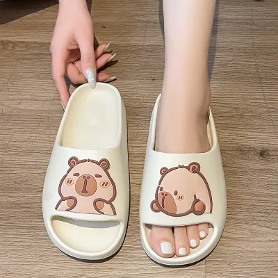 2025 slippers Female Summer Household Korean Version of Rhombic slippers Bathroom Non-slip Bath Sandals for Women