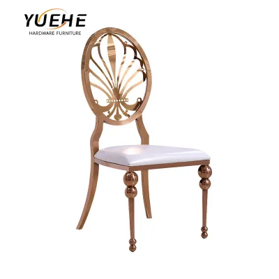 Stainless Steel Modern Banquet Flower Back Dining  Chair for Wedding Event