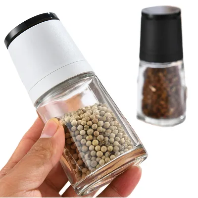 New Japanese Style Grinder, Manual Glass Grinding Bottle, Freshly Ground Pepper Powder Seasoning Bottle, Kitchen Bottle