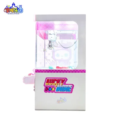 Cute Pink Mini Claw Crane 'Lucky Nine' with LED Lights, Interactive Toy for Family Fun, Easy to Operate