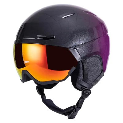 New Design Platinum Ski Helmet with Retractable Revo Lens for Children Unisex CE Certified ABS EPS Snowboard Helmet
