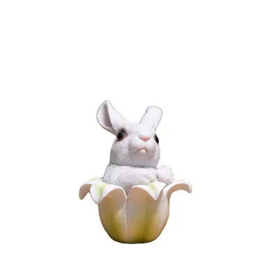 Mini Resin Rabbit Toys for Kids Bunnies Garden Animal Statues Cute Toy for Decorative Resin crafts Cake Decorations