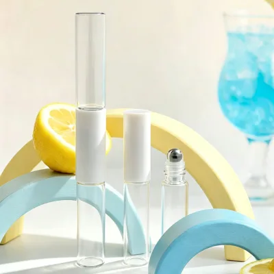 White 5ml+5ml Empty Double Ended Roller Ball Bottle Essential Oils Oil Roll on Double Head Packaging Bottle