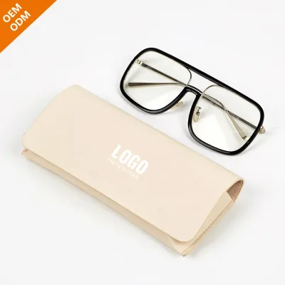 Glasses case Custom logo Folding Wholesale Sunglasses case Pu Leather Glasses case