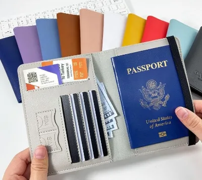 Multi-functional Thin and Light Soft Colorful PU Leather Travel Simple Passport Holder with Card Slots Accessory Passport Cover
