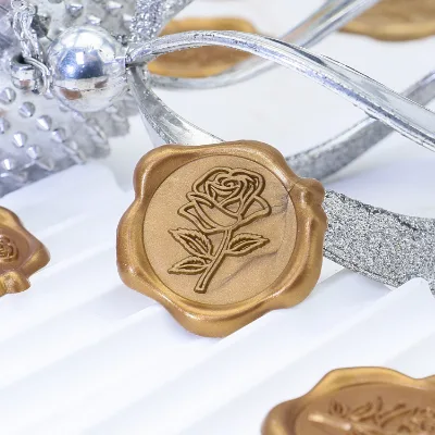 Adhesive Wax Seal Stickers 10pcs Thank You Christmas Tree LOVE Roses Wedding Seal Wax