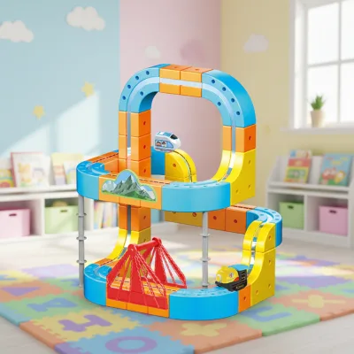 Children Magnetic Free Combination Track Versatile Assembled Track Car with Electric Car Educational Slot Toy 83PCS