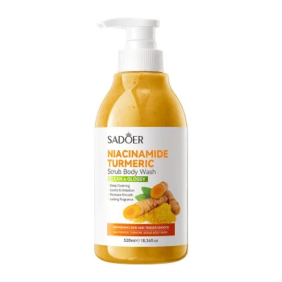 Wholesale Niacinamide Turmeric Nourishing Moisturizing Gentle Cleansing Exfoliating Body Shower Gel 520ml