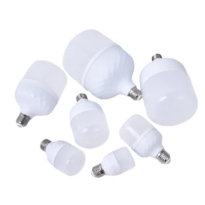 220v LED Plastic Shell E27 Aluminum Screw T Light Bulb 20w Economical Lamp PP High Brightness High Power Light Factory