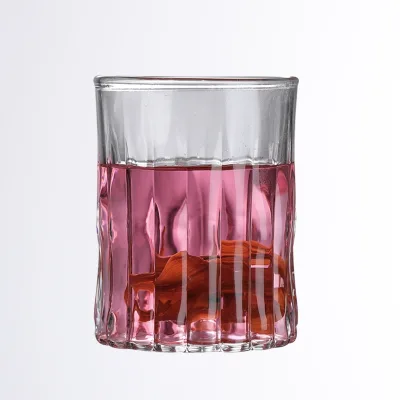 Modern Household High Borosilicate Hammered Glass Cup Vertical Striped Office Green Tea Brewing Cup for Juice Milk Cup