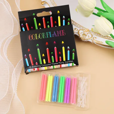 Wholesale Colorful Kids Cakes Product Color Flame Birthday Candles and Festival Party Color Flame Candles