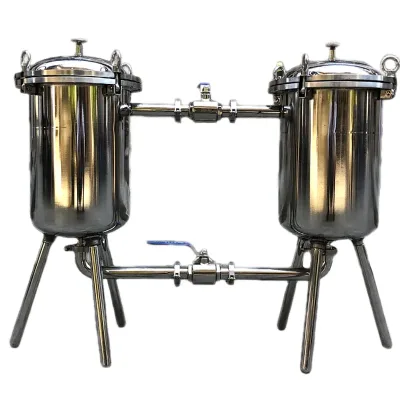 Sanitary Stainless Steel 304 316L Solid Liquid Separation Barrel Duplex Filter Cartridge Filter Bag Strainer