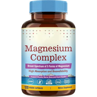 OEM Hot Selling Magnesium Complex Supplement Non-GMO Glycinate Citrate Malate Aspartate Gluconate Supports Sleep Heart Health