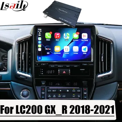 Lsailt Wireless CarPlay Interface for Land Cruiser 200  GX-R 2018- Support Reverse Camera, 360 Panorama Cameras, A/C Temperature