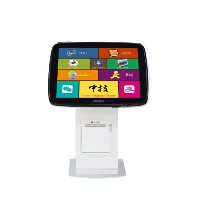 Customizable ZHONGJI A4 Model AI Recognition Touch POS Cash Register Intel Core-I3 256GB RAM 64GB SSD Windows OS USB Restaurant