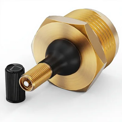 RV Winterize Blow Out Adapter 3/4" GHT Brass Blow Plug with Tire Inflation Valve for RV Travel Trailer Boat & Garden