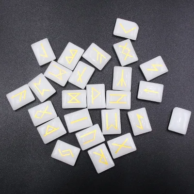 Artificial Crystal Gemstone Sandblasted Engraving Polyhedron Shape Made China Rune Engraving Runes Symbol Cross-border Wholesale
