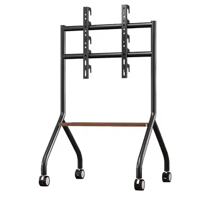 Mobile TV Stand Wall Mount Cart With Storage Shelf Height Adjustable Floor Standing Display Rack