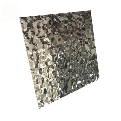 4*8ft Water Ripple Design Pattern Stainless Steel Sheets 304 Grade HL BA Finish Interior Decoration Includes Cutting Welding
