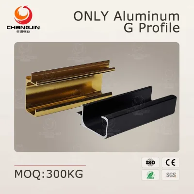 G Profile Aluminum Profile Slim Design Customized Cut to Size Mill Finish Natural and Titanium Anodized for Kitchen
