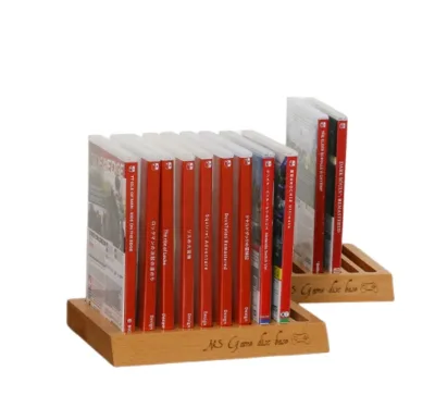 Factory Wholesale Customization Beech CD Record Game Card NS Card Collection Rack WOODEN STORAGE BASE
