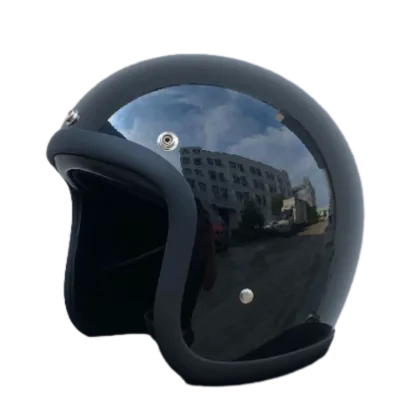 2026 Hot Sale Vintage Fiberglass 3/4 Open Face Lightweight Retro Cruiser Scooter DOT Motorcycle Helmet