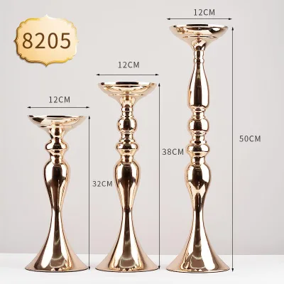 DKB Decoration Flower Arrangement Gold Metal Stand Vases Frame Road Lead Gold Centerpieces for Wedding Tables