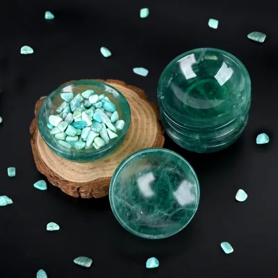 Hot Sale High Quality Polished Crystal Quartz Bowl Green Fluorite Bowl for Home Decoration
