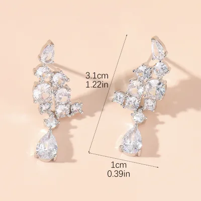 Hot Trendy Shiny Zircon Drop Earrings Star Design Women Joker Series VISROVER Zhejiang Party Gift Fashion Holiday Arrival