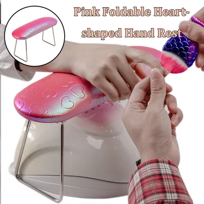 Leather Hand Cushion Nail Hand Rest Stainless Steel Holder Arm Rest for Nails Supplies