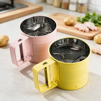 Stainless Steel Mesh Sieve Flour Sifter Safe Cutters Reusable Eco-Friendly Kitchen Utensil for Dessert Baby Food Rice Cereal