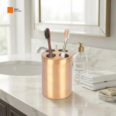 304 Stainless Steel Multifunctional Toothbrush Holder Cup Electroplated Gold Bath & Toilet Supplies