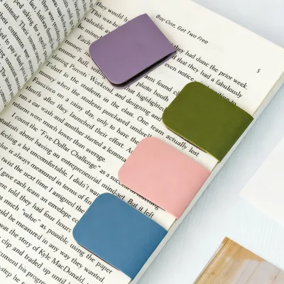 PU Leather Magnetic Bookmarks with Customized Color Design Eco-Friendly Letterpress Printing-Mini Book Labels Promotional Gifts