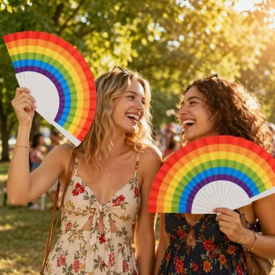 BSBH Love Is Love LGBTQ Customized Folding Plastic Hand Fan Reusable for Outdoor Wedding Celebration Souvenir