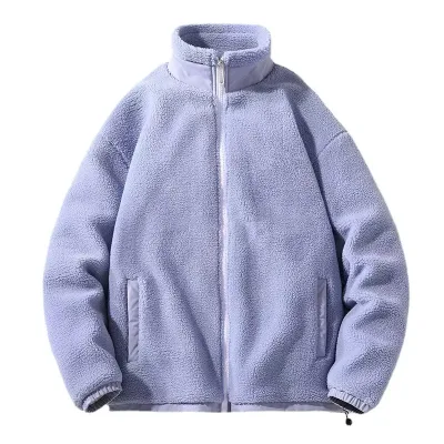 Men Custom Design Thick Warm Polar Fleece Full Zip Jacket Men's Jacket With Pocket