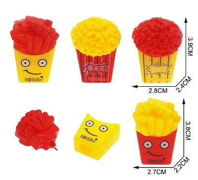 Factory Direct Wholesale Kids Playing Toys Cartoon French Fries Popcorn Pen Mini Promotional Toys Fast Food Writing Pens Bulk