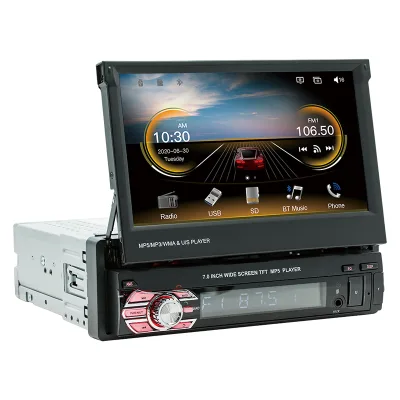 1din Car Digital Media Radio Retractable 7" Touch Screen Display Autoradio Stereo Mp5 Video Car Multimedia Dvd Player