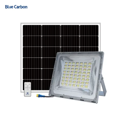 Blue Carbon Solar Flood Light 500w Garden Led Floodlight Outdoor with Remote Controller