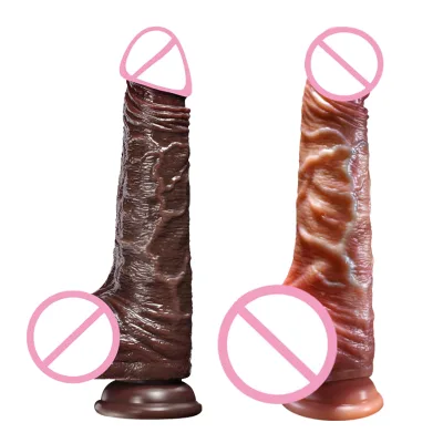 Factory Wholesale Female Masturbation Sex Toys Liquid Double Layer Silicone Sexy Soft Penis Dildo Realistic Dildo for Women%