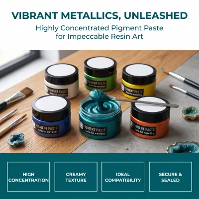 50g High Pigment Metallic Color Paste Stable Shade for Epoxy Casting Ornament Craft Production