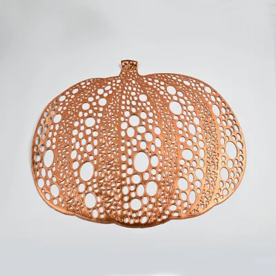 Pumpkin-themed Christmas Gold-embossed 38cm Circle Heat-resistant Waterproof Oil-proof PVC Festive Halloween Western-style