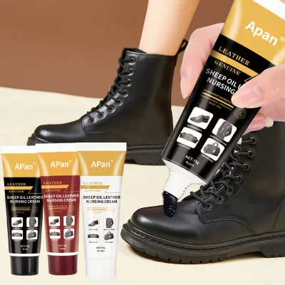Factory Customable 70g Portable Plastic Brown Black Colorless  Leather Shoes Maintenance Care Hose Paste Shoe Care Polish Cream
