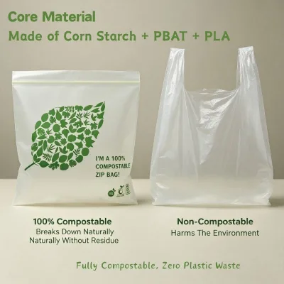 Premium Certified Compostable Bags & Eco-Friendly Packaging Solutions Custom Printed PLA/PBAT, Home & Industrial Compostable Bag