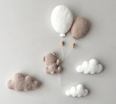 Handmade Boucle Wall Decor bear nursery decor Nursery wall Soft Hanging Decor