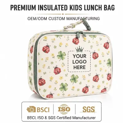 Premium Customized Easy Clean Fabric Toddler Cooler Bag Easy Attach Clip Inner Zip Pocket for Students Outdoor Picnic