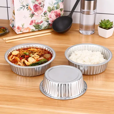 Aluminum Foil Box Sealed Cover Food Storage Family Meals Home Use Catering Services Stylish Design Takeaway