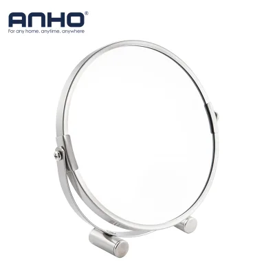 Portable Small Metal Style Magnified Vanity Mirror for Home Office and Desk Use